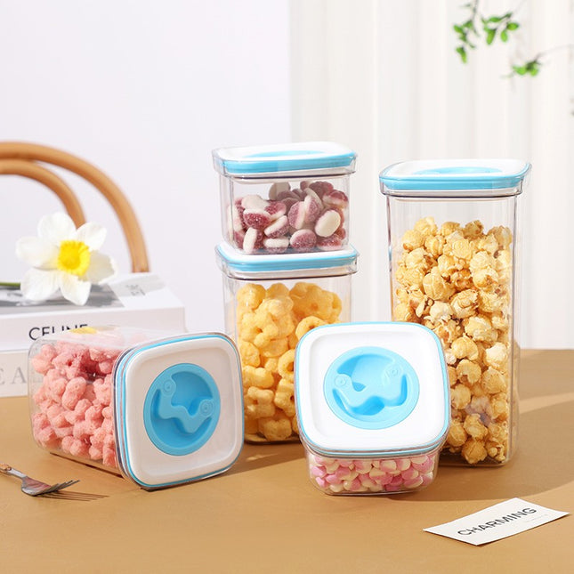 5 Cutii de Depozitare pentru Bucatarie, 2 x 600ml, .3L, 1 x 2L, din ABS+PET+Silicon, Capac