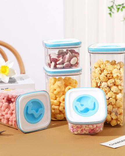 5 Cutii de Depozitare pentru Bucatarie, 2 x 600ml, .3L, 1 x 2L, din ABS+PET+Silicon, Capac