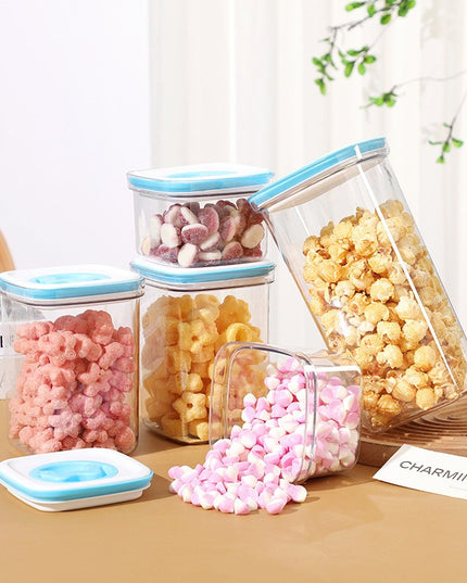 5 Cutii de Depozitare pentru Bucatarie, 2 x 600ml, .3L, 1 x 2L, din ABS+PET+Silicon, Capac