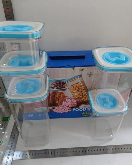 5 Cutii de Depozitare pentru Bucatarie, 2 x 600ml, .3L, 1 x 2L, din ABS+PET+Silicon, Capac