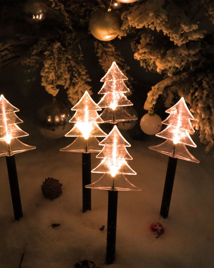 5 Lampi LED cu baterii, de exterior Model Brad, pentru gradina