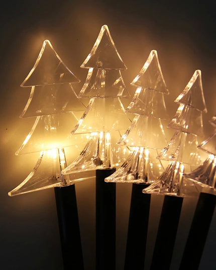 5 Lampi LED cu baterii, de exterior Model Brad, pentru gradina