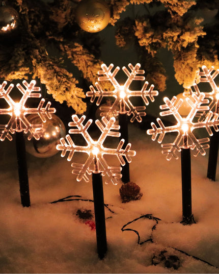 5 Lampi LED cu baterii, de exterior Model Fulg de nea, pentru gradina