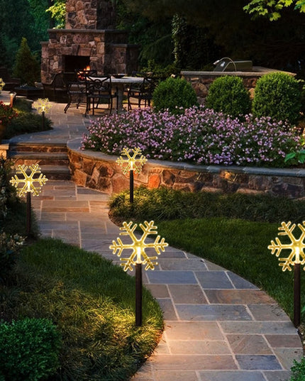 5 Lampi LED cu baterii, de exterior Model Fulg de nea, pentru gradina