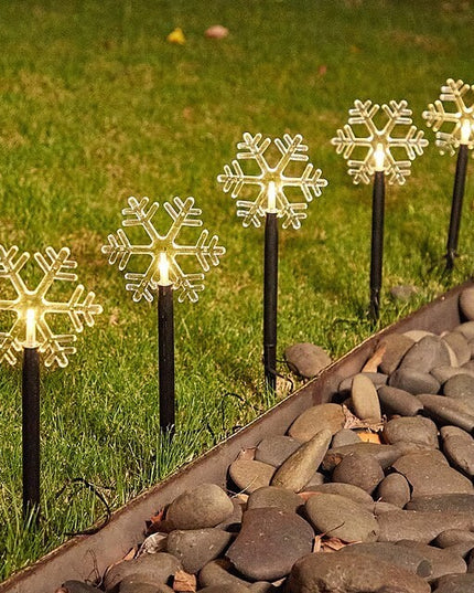 5 Lampi LED cu baterii, de exterior Model Fulg de nea, pentru gradina