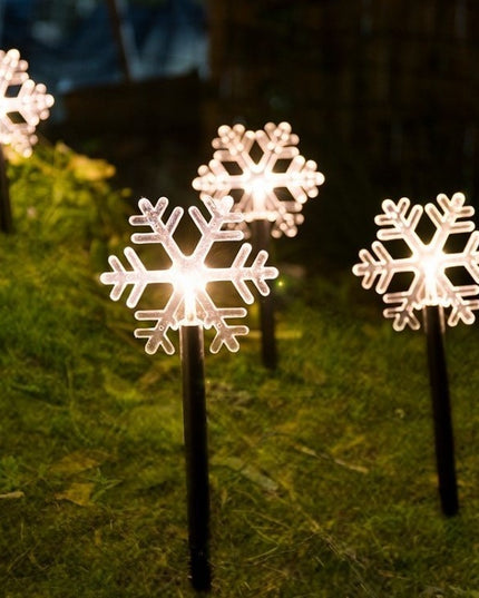 5 Lampi LED cu baterii, de exterior Model Fulg de nea, pentru gradina