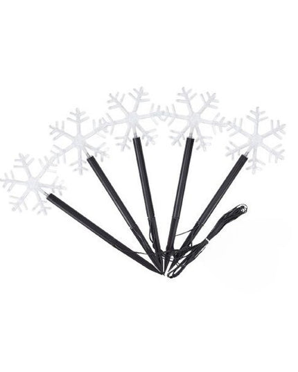 5 Lampi LED cu baterii, de exterior Model Fulg de nea, pentru gradina