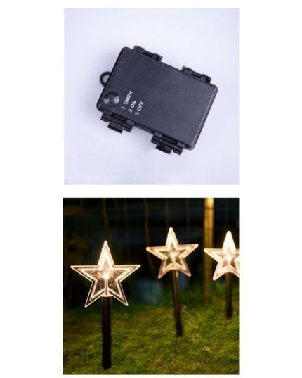 5 Lampi LED cu baterii, de exterior Model Stea, pentru gradina