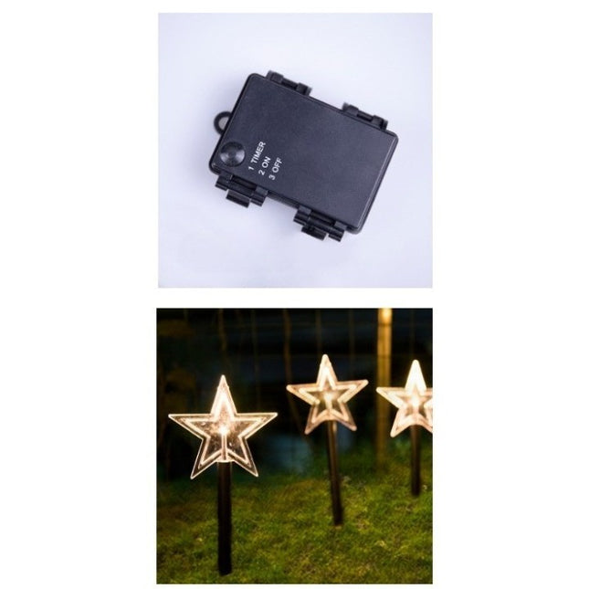 5 Lampi LED cu baterii, de exterior Model Stea, pentru gradina