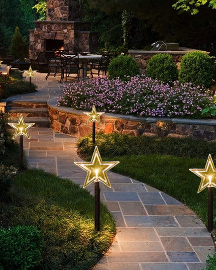 5 Lampi LED cu baterii, de exterior Model Stea, pentru gradina