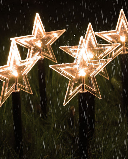 5 Lampi LED cu baterii, de exterior Model Stea, pentru gradina