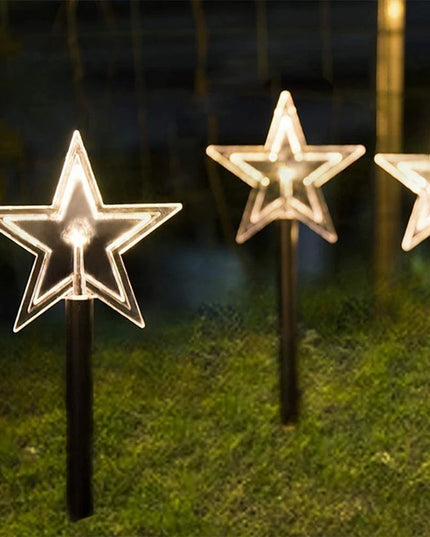 5 Lampi LED cu baterii, de exterior Model Stea, pentru gradina