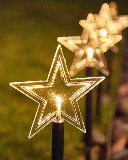5 Lampi LED cu baterii, de exterior Model Stea, pentru gradina
