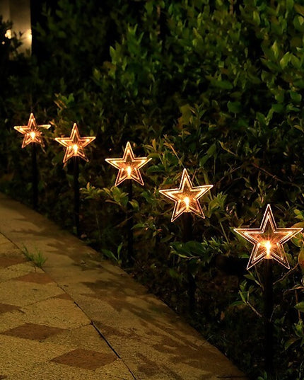 5 Lampi LED cu baterii, de exterior Model Stea, pentru gradina
