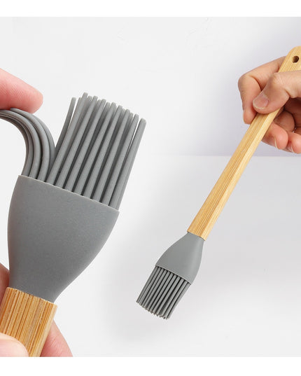 5 Mini Spatule de Silicon pensula, Stejar
