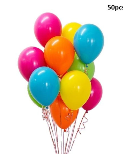 50 Baloane din Latex Metalizate, Model Party,Multicolore, 2.4 g