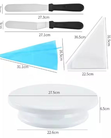 55 Piese Ustensile pentru Ornare Prajituri, din Plastic si Otel Inoxidabil