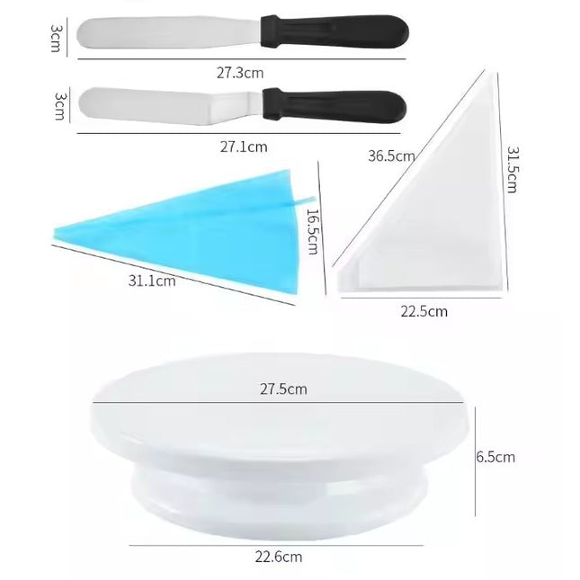 55 Piese Ustensile pentru Ornare Prajituri, din Plastic si Otel Inoxidabil