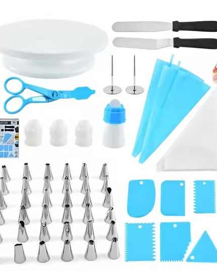 55 Piese Ustensile pentru Ornare Prajituri, din Plastic si Otel Inoxidabil