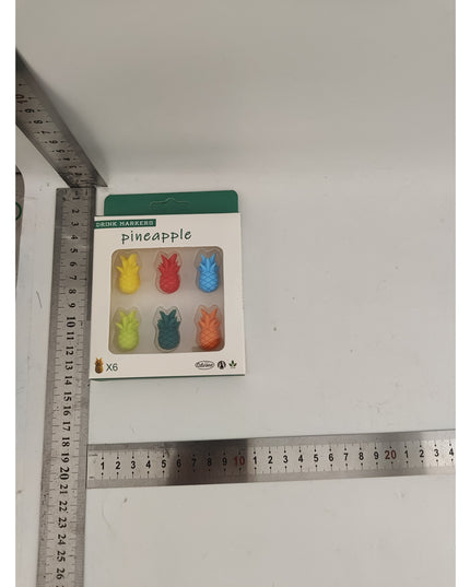 6 Accesorii pentru Pahare, pentru Petreceri/Cocktailuri, din Silicon, Model Ananas