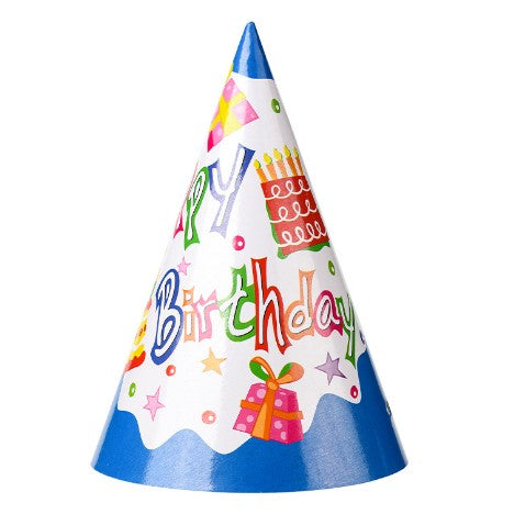 6 Coifuri, Petrecere Copii, din Carton,Model 1 Happy Birthday