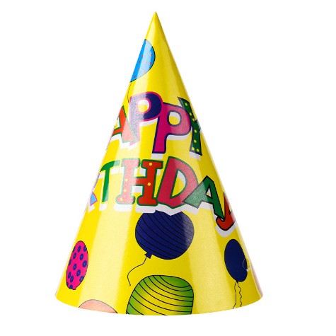 6 Coifuri, Petrecere Copii, din Carton,Model 3 Happy Birthday