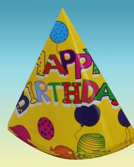 6 Coifuri, Petrecere Copii, din Carton,Model 3 Happy Birthday