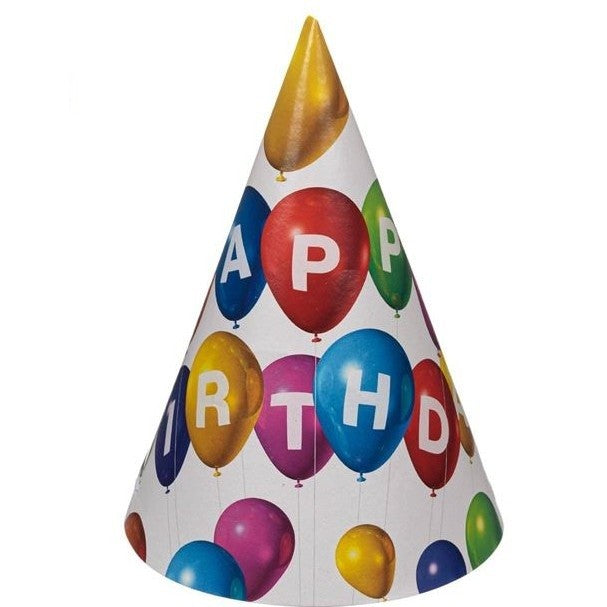 6 Coifuri, Petrecere Copii, din Carton,Model 6 Happy Birthday