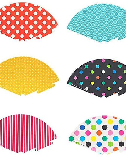 6 Coifuri, Petrecere Copii, din Carton,Model cu Buline si Dungi