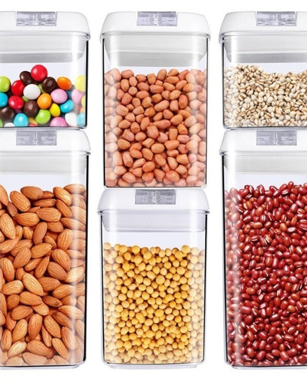 6 Recipiente din Plastic, pentru Alimente/Obiecte, Inchidere Ermetica, .5l, .8l, .2l, Capac