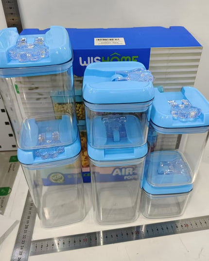 6 Cutii de Depozitare Alimente, 2 x 500ml, 2 x 800ml, 2 x 1200ml, Capac