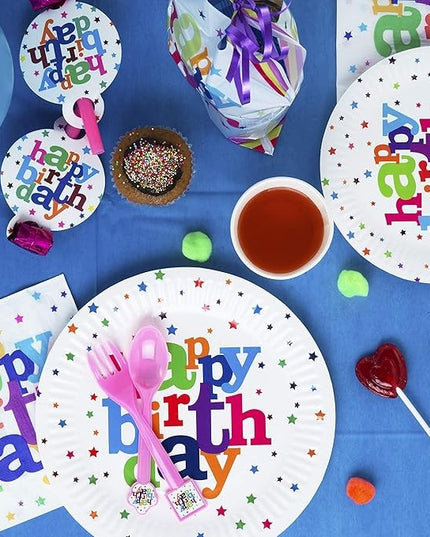 6 Farfurii de Unica Folosinta, Colectia Happy Birthday,din Carton Laminat