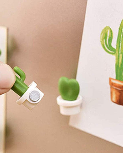 6 Magneti de Frigider, Model Cactusi in Ghiveci, din ABS si Magnet