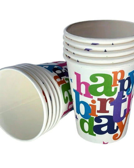 6 Pahare de Carton, Colectia Happy Birthday,230 ml