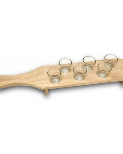 Pahare Shot din Sticla, 6 pahare pentru Shot cu Suport din Lemn, Design Rustic,Model 2