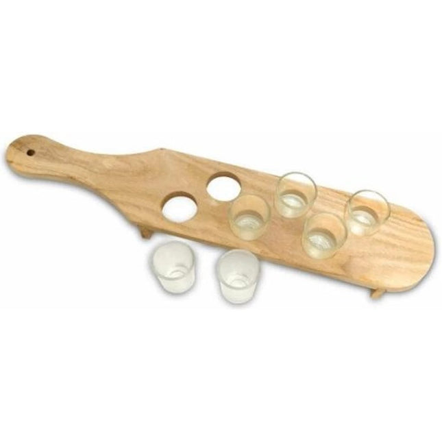 Pahare Shot din Sticla, 6 pahare pentru Shot cu Suport din Lemn, Design Rustic,Model 2