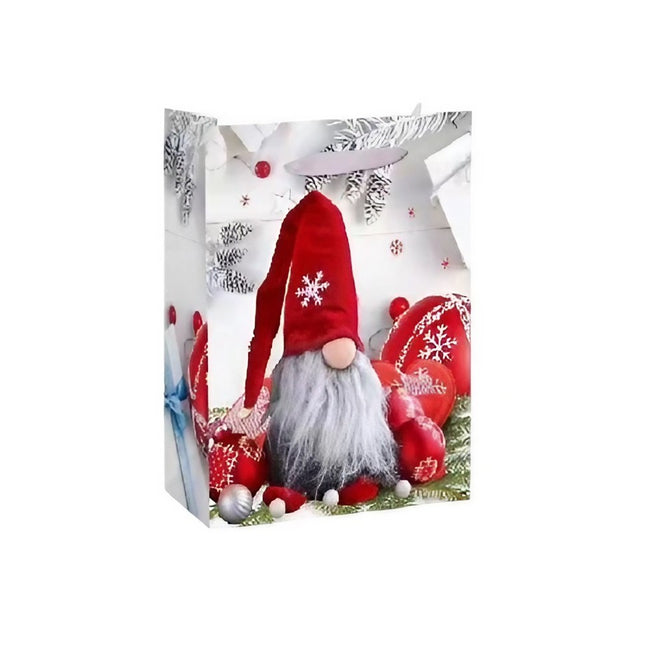 6 Pungi Cadou, Imprimeu Tematica Gnomi, Model Random, din Hartie, Impachetare Usoara a Cadourilor