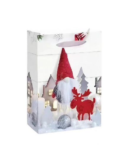 6 Pungi Cadou, Imprimeu Tematica Gnomi, Model Random, din Hartie, Impachetare Usoara a Cadourilor