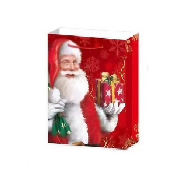 6 Pungi Cadou, Imprimeu Tematica Mos Craciun, Model Random, din Hartie, Impachetare Usoara a Cadourilor