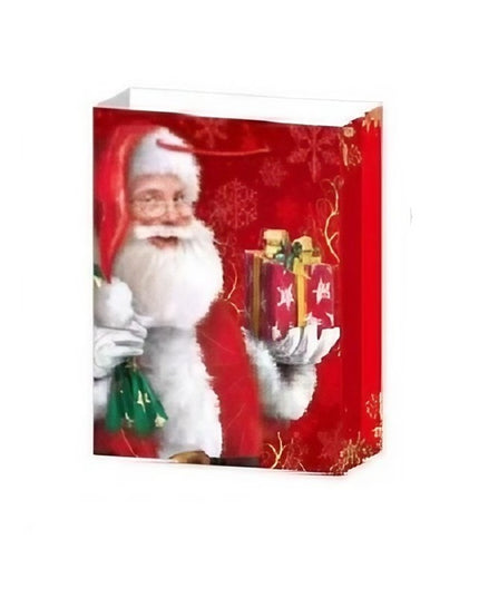 6 Pungi Cadou, Imprimeu Tematica Mos Craciun, Model Random, din Hartie, Impachetare Usoara a Cadourilor,