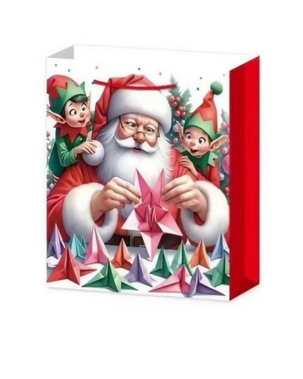 6 Pungi Cadou, Imprimeu Tematica Mos Craciun, Ursuleti, Brazi, Model Random, din Hartie, Impachetare Usoara a Cadourilor,