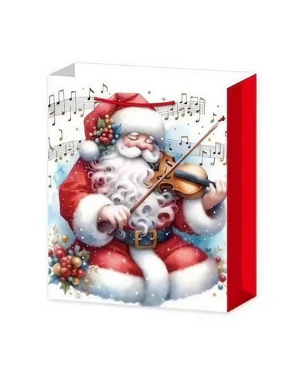 6 Pungi Cadou, Imprimeu Tematica Mos Craciun, Ursuleti, Brazi, Model Random, din Hartie, Impachetare Usoara a Cadourilor