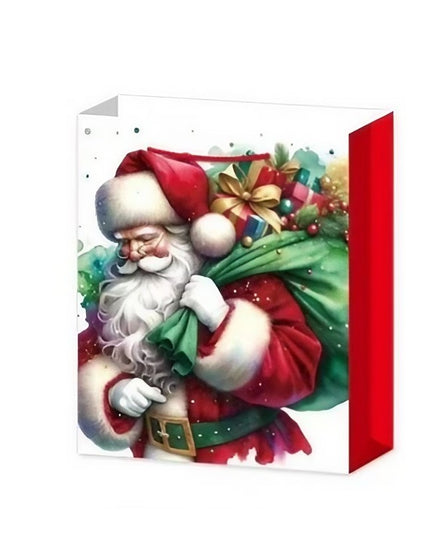 6 Pungi Cadou, Imprimeu Tematica Mos Craciun, Ursuleti, Brazi, Model Random, din Hartie, Impachetare Usoara a Cadourilor