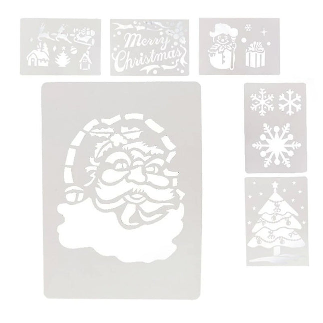 6 sabloane pentru spray de zapada,tematica Craciun