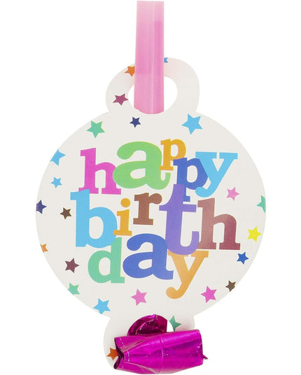 6 Suflatori, Colectia Happy Birthday,din Carton/Plastic/Hartie