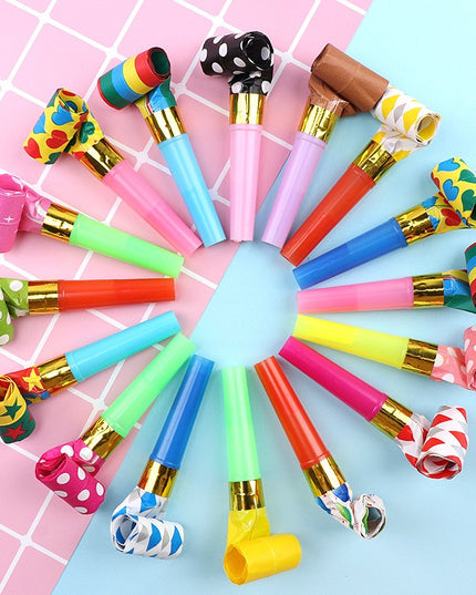 6 Suflatori, pentru Petrecere, Tematica Aniversare,Multicolore cu Imprimeu