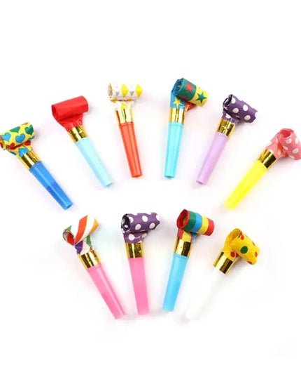 6 Suflatori, pentru Petrecere, Tematica Aniversare,Multicolore cu Imprimeu