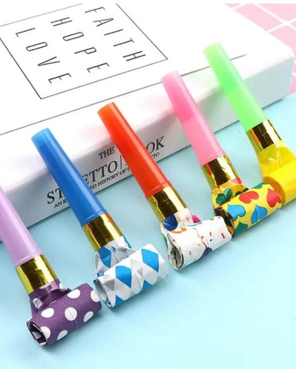 6 Suflatori, pentru Petrecere, Tematica Aniversare,Multicolore cu Imprimeu