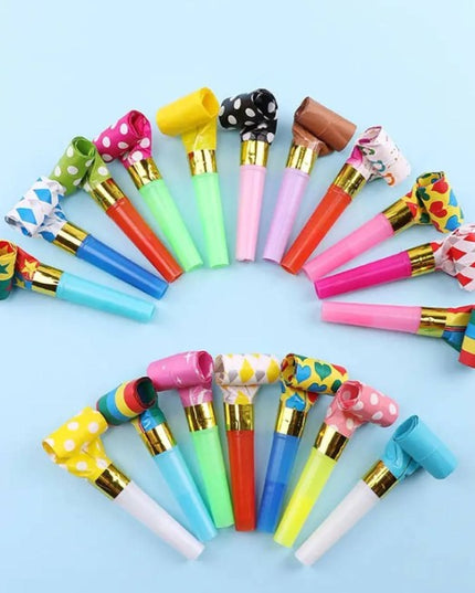 6 Suflatori, pentru Petrecere, Tematica Aniversare,Multicolore cu Imprimeu