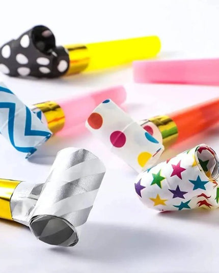 6 Suflatori, pentru Petrecere, Tematica Aniversare,Multicolore cu Imprimeu